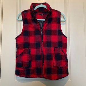 Red plaid vest